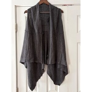 AllSaints Spitalfields Dunia Gilet Charcoal Grey Cotton‎ Knit Draped Vest Size 8